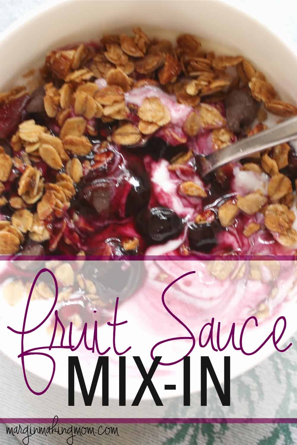 This delicious fruit sauce mix-in can be used as a topping for pancakes, cheesecake, ice cream, or mixed into yogurt or oatmeal. I love how easy it is and that it can be made with different fruits!