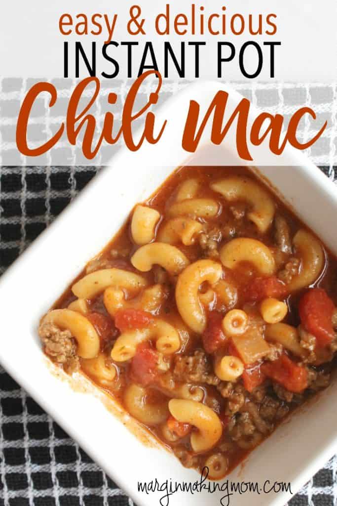 Pressure cooker chili mac is a super quick and easy Instant Pot meal that your family is sure to love! Enjoy this frugal meal option by clicking through to read more! Instant Pot Chili Mac | Pressure Cooker Chili Mac | Easy Pressure Cooker Meals
