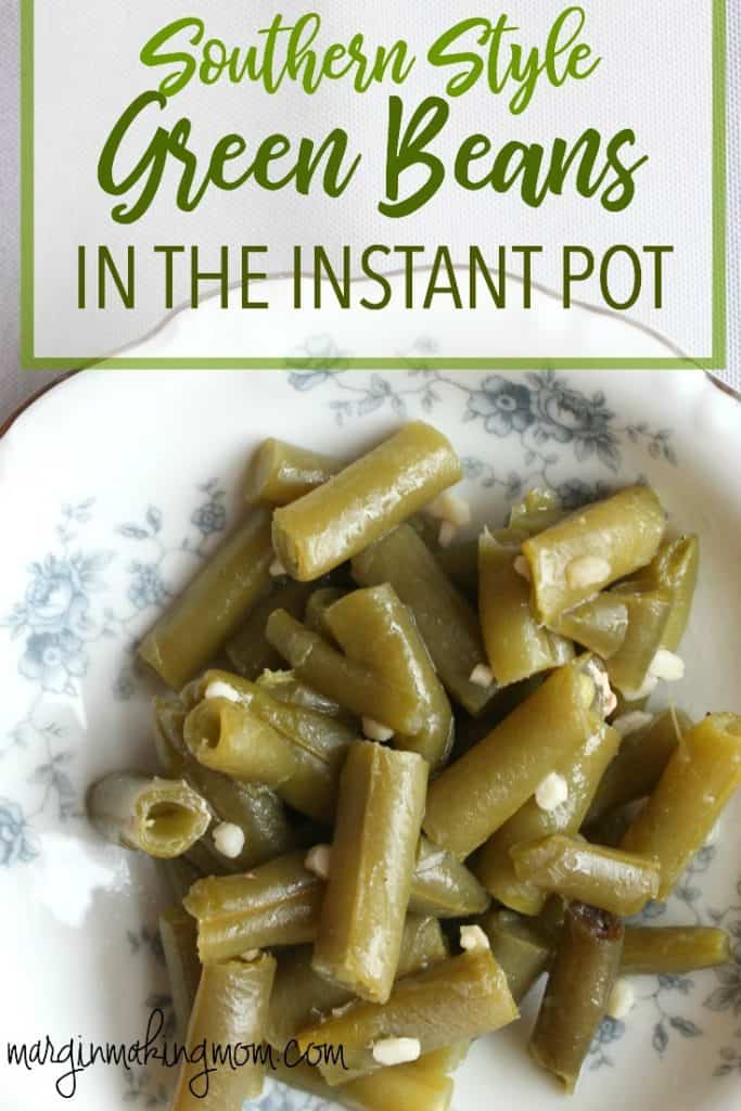 These pressure cooker green beans taste like they've simmered for hours! Click through to learn how to make tender, flavorful beans in a fraction of the time! Pressure cooker green beans | Instant Pot green beans | Easter side dish recipes | Christmas side dish recipes