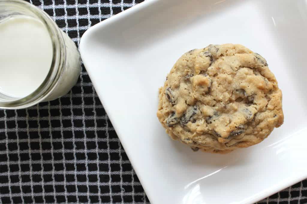 These bakery style oatmeal raisin cookies are perfectly soft and chewy! I love the buttery sweetness matched with the plump raisins. They are absolutely perfect! Learn how to make them by clicking through!