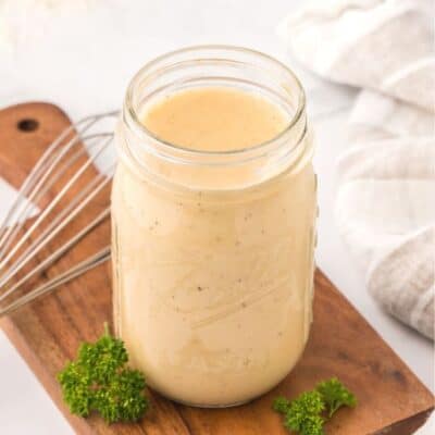 homemade cream of chicken soup in a glass jar