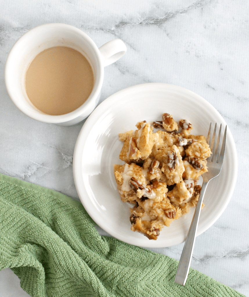 If you need a quick and easy breakfast for Christmas morning, this eggnog pecan baked french toast in the pressure cooker fits the bill! Pressure Cooker French Toast | Instant Pot French Toast | Christmas Morning Breakfast Idea
