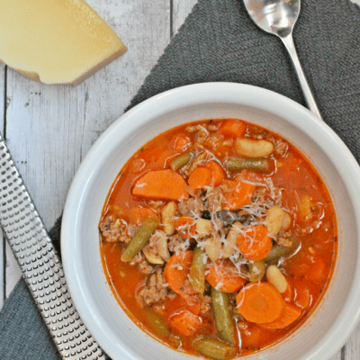 Italian Vegetable Beef Soup in the Instant Pot