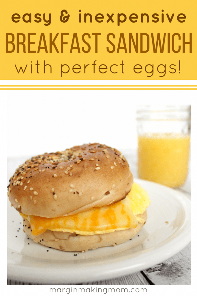 This easy and inexpensive breakfast sandwich is a quick way to enjoy breakfast without the drive-thru! You'll love my tip for creating perfect eggs for your sandwich, then top it however you want! Click through to learn just how easy it is to make!