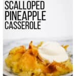 pineapple casserole with whipped cream