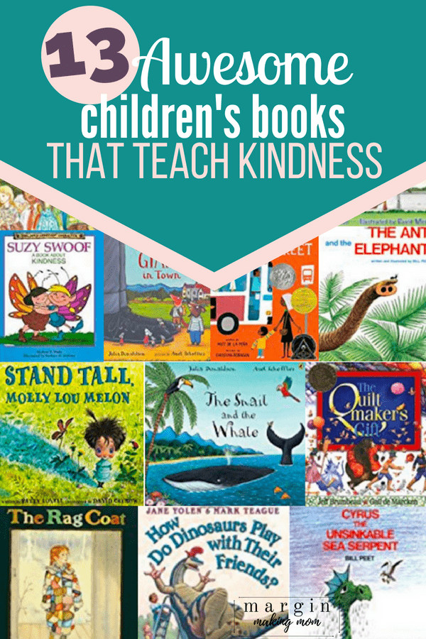 Collage of covers of children's books that teach kindness