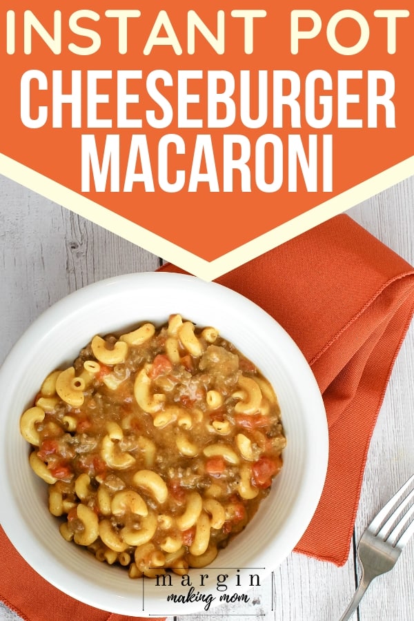 instant pot macaroni and cheese with burger