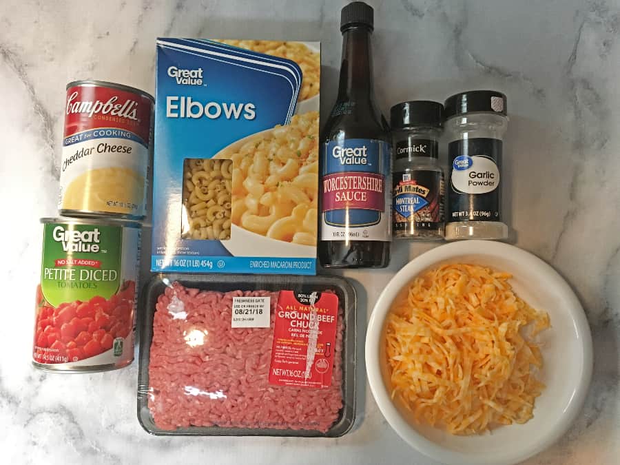 ingredients for cheeseburger macaroni recipe