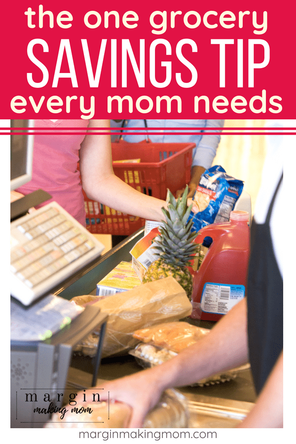 woman in checkout lane at grocery store with clerk