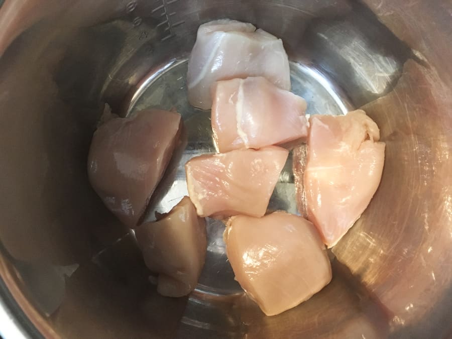 chicken breast pieces in an Instant Pot