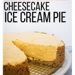 pumpkin cheesecake ice cream pie with a slice removed from it