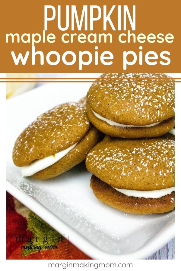 stack of whoopie pies on a white plate