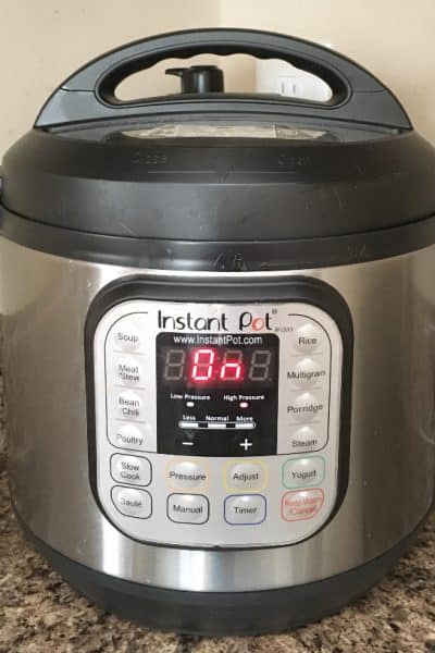 Instant Pot pressure cooker on a kitchen counter