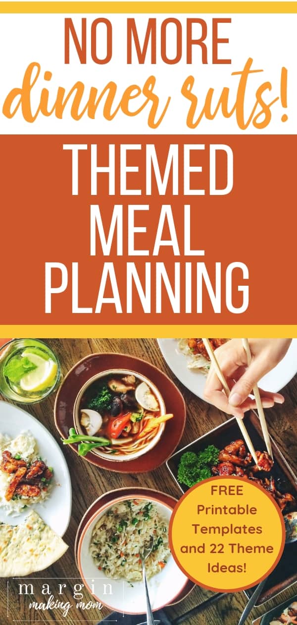 free printable thematic weekly menu planning kit