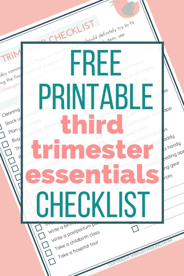 printable third trimester checklist pdf