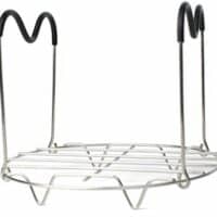 HapWay Steamer Rack Trivet with Heat Resistant Silicone Handles Compatible with Instant Pot 6 & 8 qt Accessories, Stainless Steel Steaming Rack Trivet Stand for Pressure Cooker