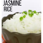 brown bowl of jasmine rice cooked in the Instant Pot