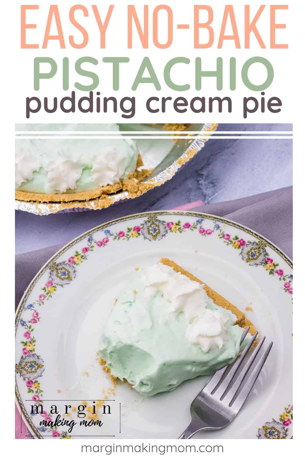 Easy No Bake Pistachio Cream Pie Margin Making Mom®