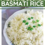 Instant Pot basmati rice in a china bowl