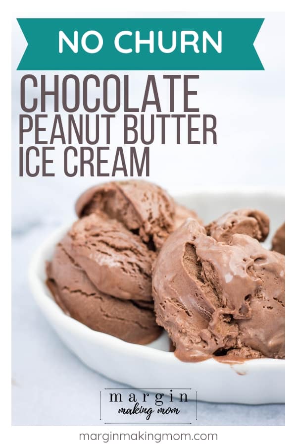 scoops of chocolate peanut butter ice cream that were made without an ice cream maker