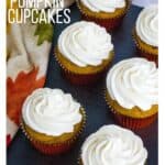 easy pumpkin cupcakes topped with boiled milk frosting