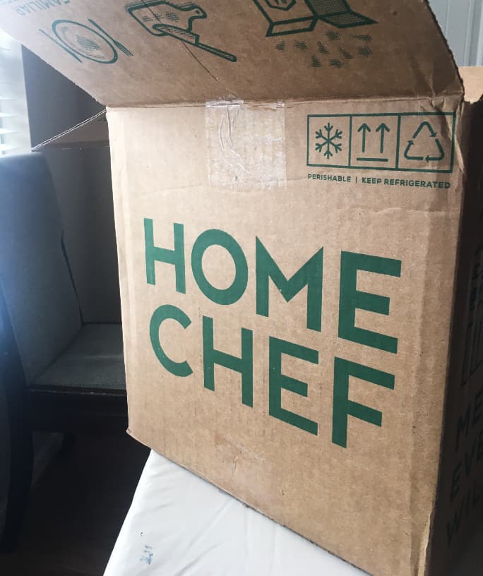 Home Chef box on a table