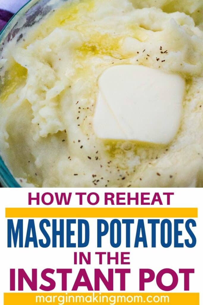 Pyrex dish of mashed potatoes with a pat of butter melting on top