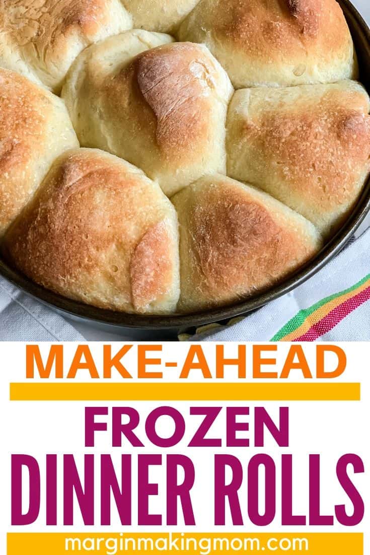 pan of dinner rolls that had been frozen and thawed and baked