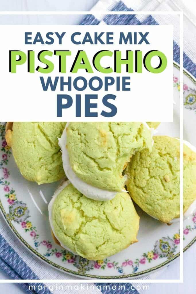 china plate full of pistachio whoopie pies