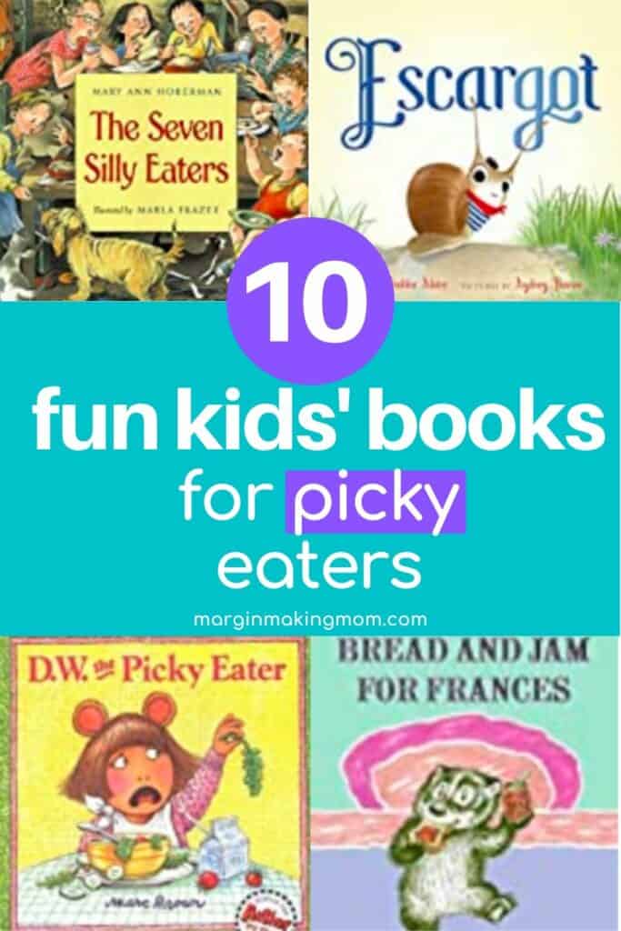 collage of kids' books for picky eaters