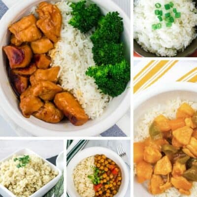 collage image of various Instant Pot Asian meals