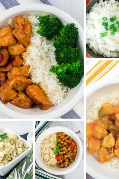 collage image of various Instant Pot Asian meals
