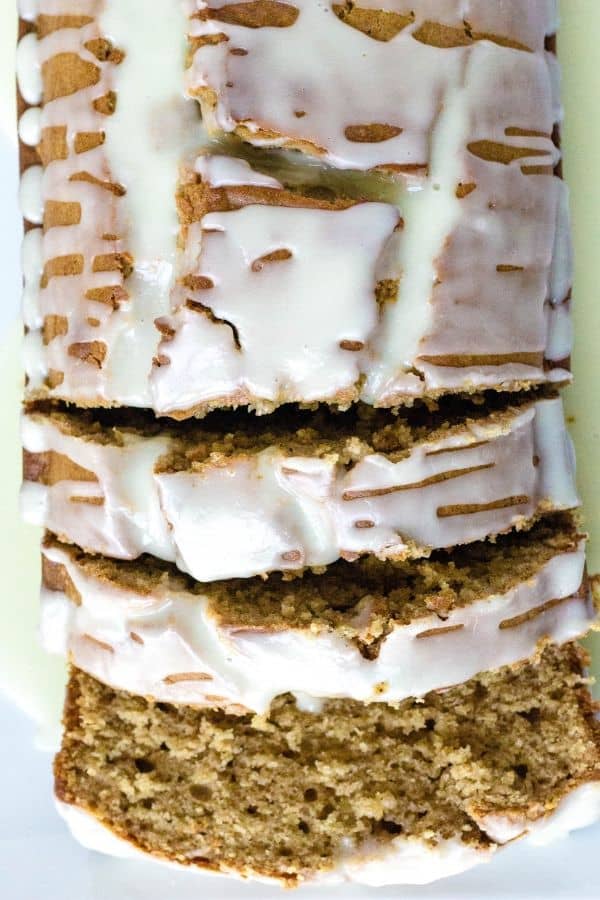 slices of quick bread made with apple butter