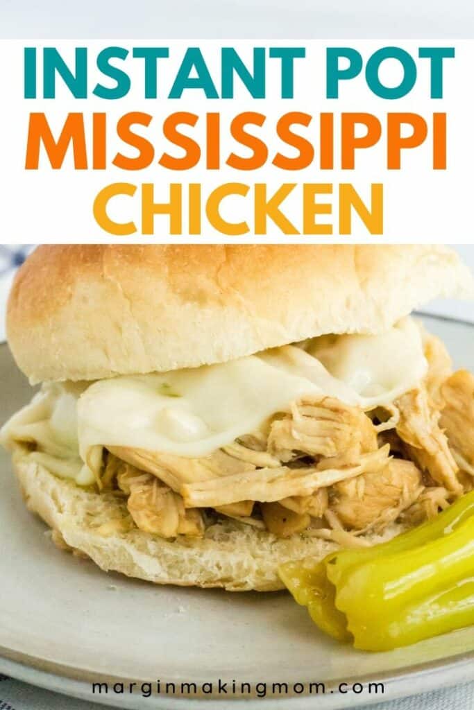 Mississippi chicken sandwich on a white plate