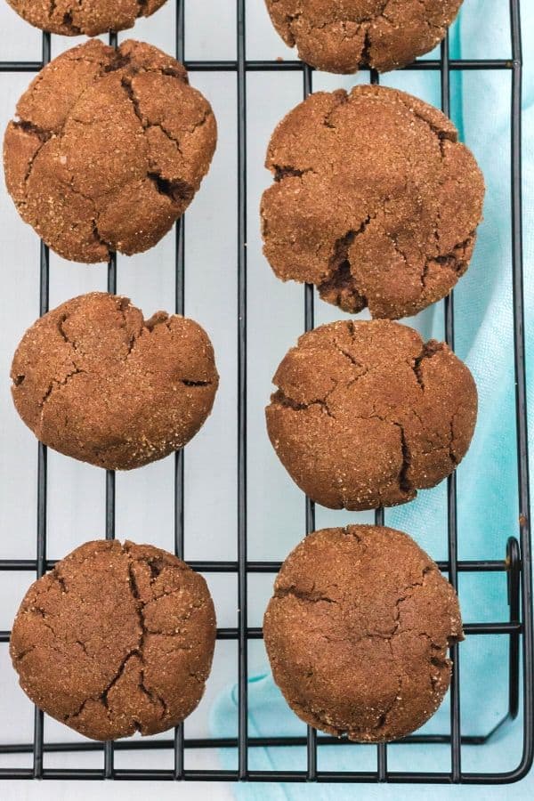 cooling rack with chocolate snickerdoodles on it