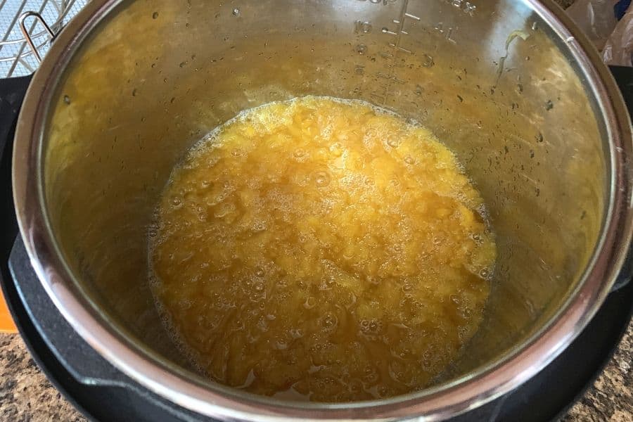 pineapple jam cooking in the Instant Pot