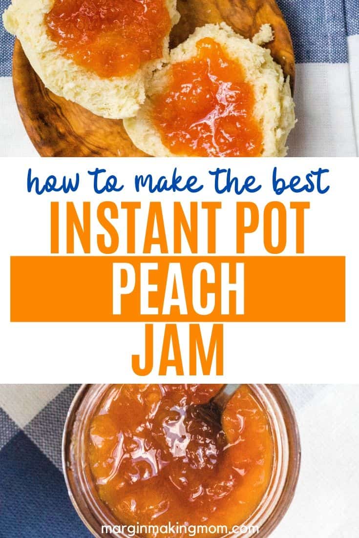 rolls with peach jam spread on top, along with a jar of jam