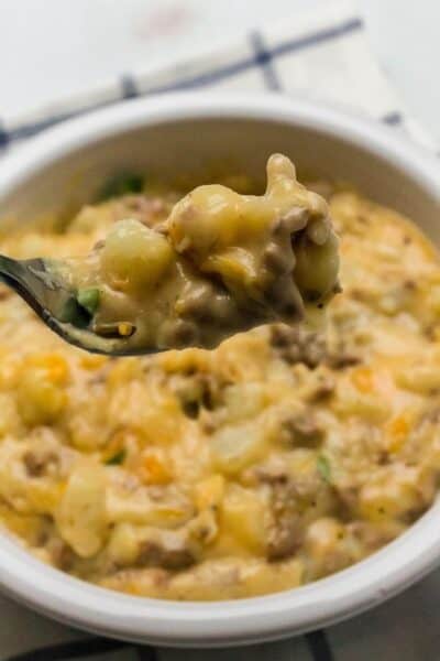 Cheesy Instant Pot Ground Beef and Potatoes - Margin Making Mom®