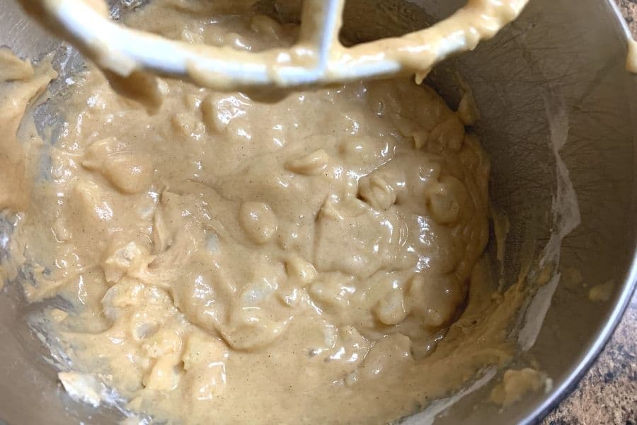 bowl of pear bread batter