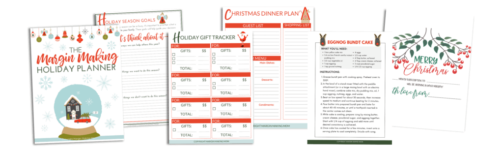 sample pages from holiday planner