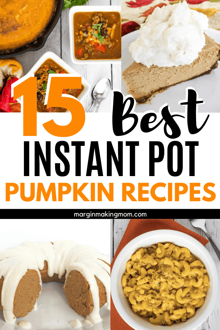 collage image of various Instant Pot pumpkin recipes that can be made this fall