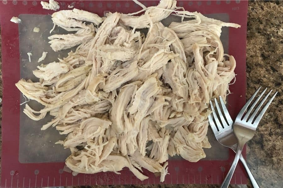 shredded chicken for Instant Pot barley and chicken soup