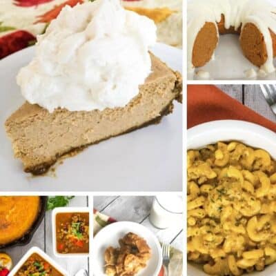 collage image of different pumpkin recipes that can be cooked in the Instant Pot pressure cooker
