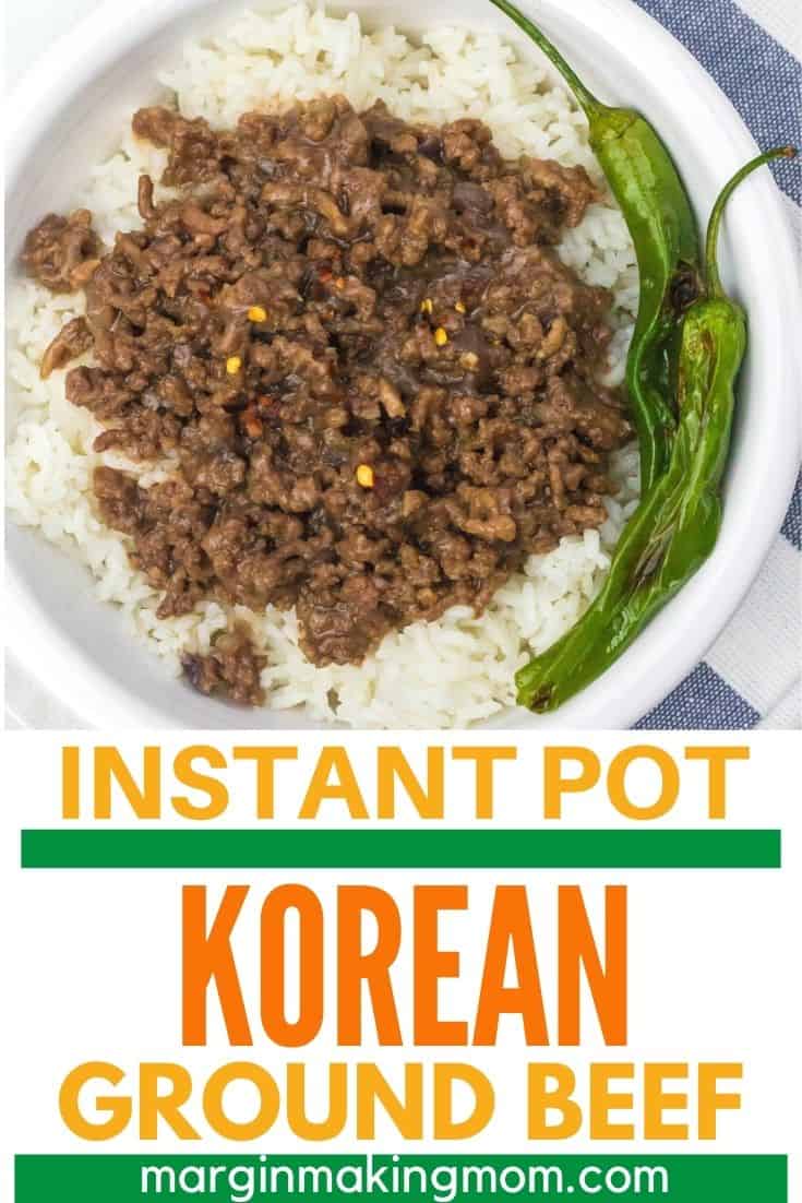 bowl of pressure cooker Korean ground beef over rice
