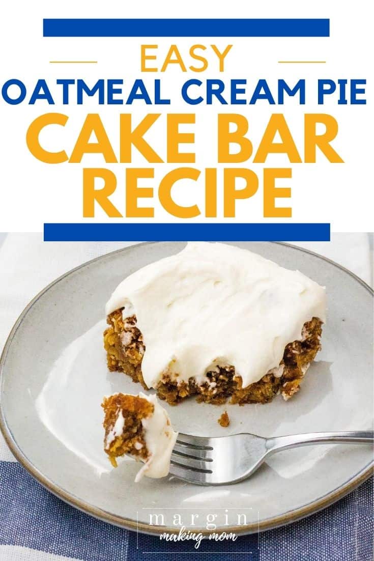 an oatmeal cream pie cookie bar on a white plate