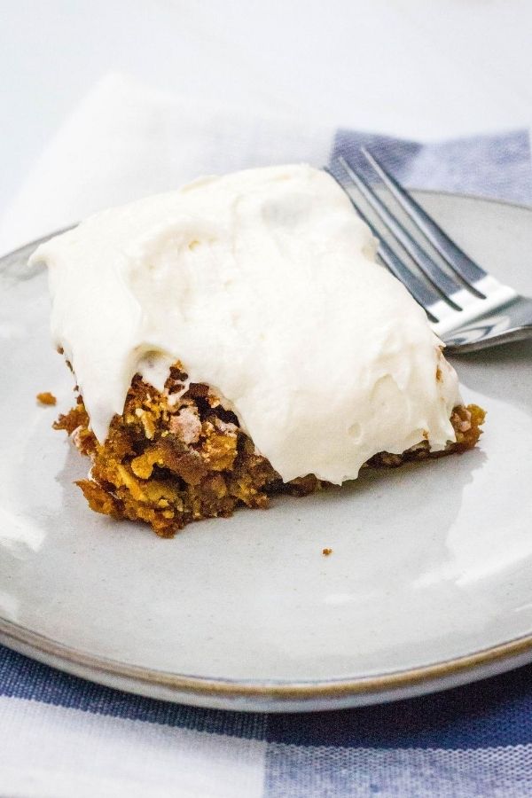 Delicious Little Debbie oatmeal creme pie cake square on a plate