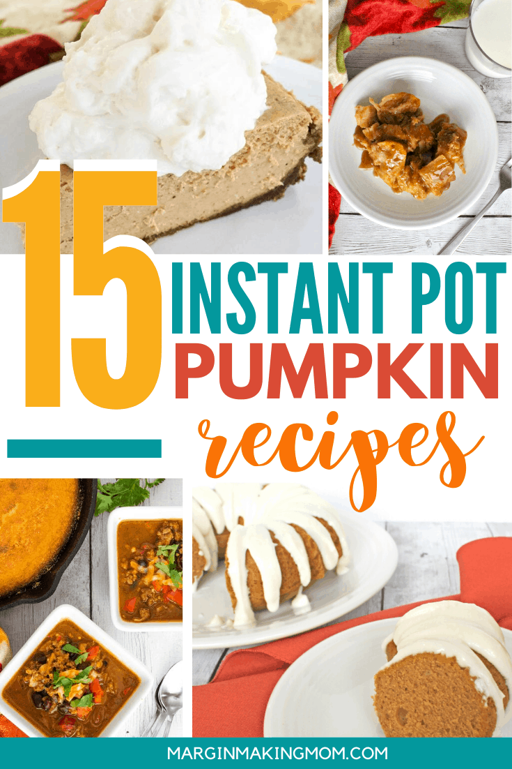 collage image of various Instant Pot pumpkin recipes