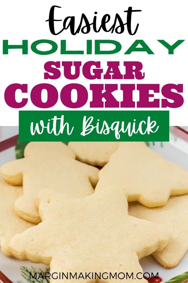 close-up view of sugar cookies made with Bisquick baking mix