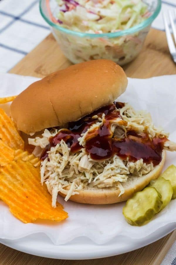 Ranch chicken sandwich made with the pressure cooker