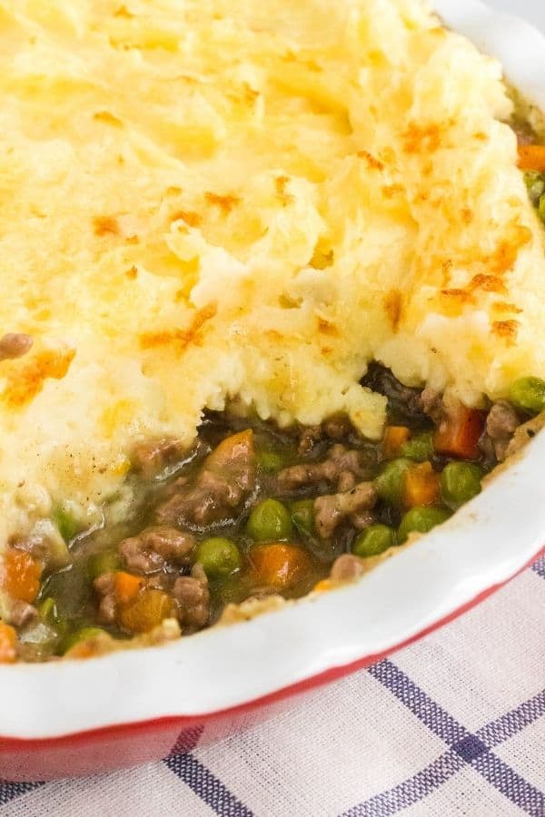 close-up view of the top of the Instant Pot cottage pie